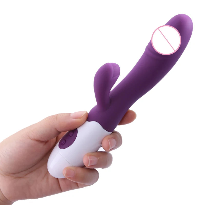Rabbit Vibrator for Women Vagina G-Spot Nipple Clitoris Stimulator Thrusting Telescopic Rotating Dildo for Adult Sexy Toys EROCIT