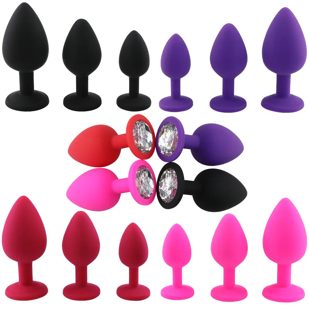 3 Size Silicone Butt Plug Anal Plug Unisex Sex Stopper Adult Toys for Men/Women Anal Trainer Prostate Massager Dildo for Couples EROCIT