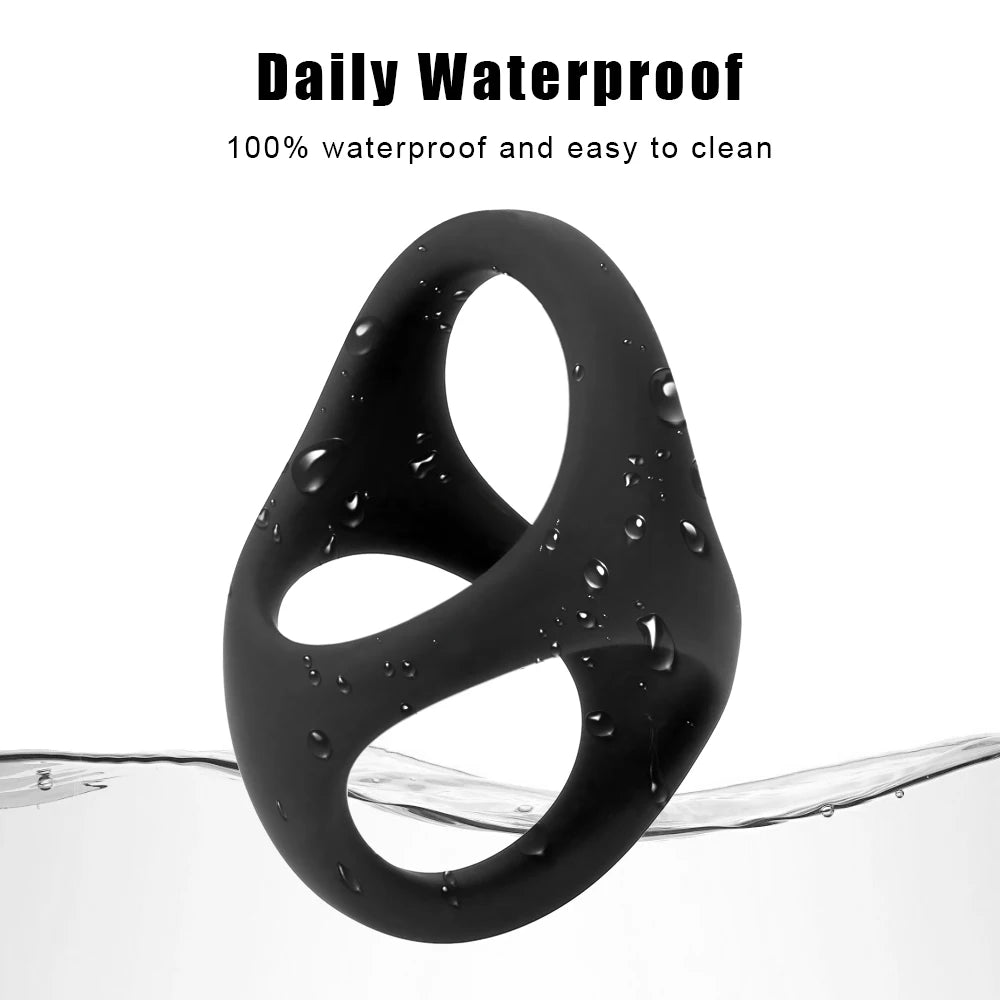 IKOKY Cock Ring Soft Silicone Sex Toys for Men Male Masturbator Sexy Dual Ring Penis Ring Men Time Delay Ejaculation EROCIT