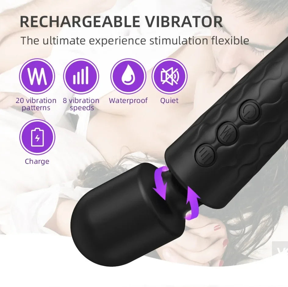 20 Speeds Powerful AV Vibrator for Women Nipple G spot Clitoris Stimulator Magic-Wand Dildo Female Masturbation Adult Sex Toys EROCIT