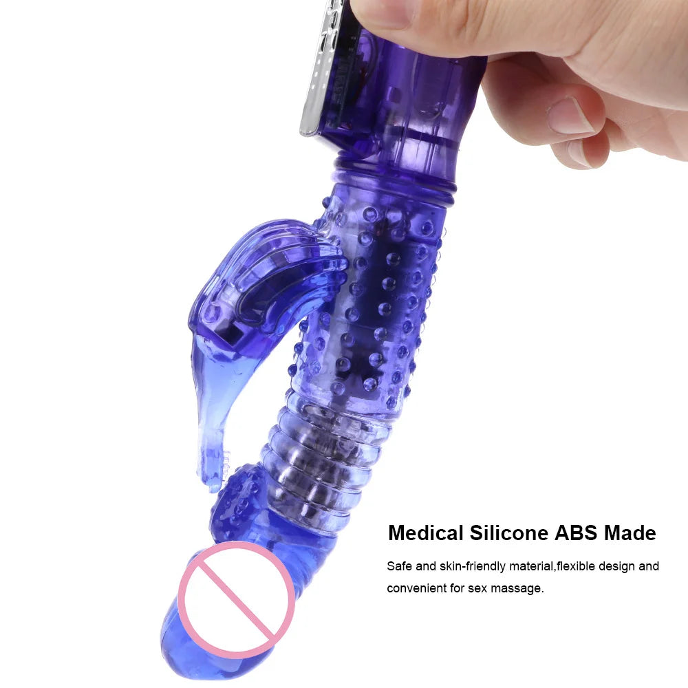 22cm Rotating Beads Vibrators For Women Clitoris Stimulator Vaginal Anal Plug Dildos Female Masturbator Sex Toys Erotic Products EROCIT