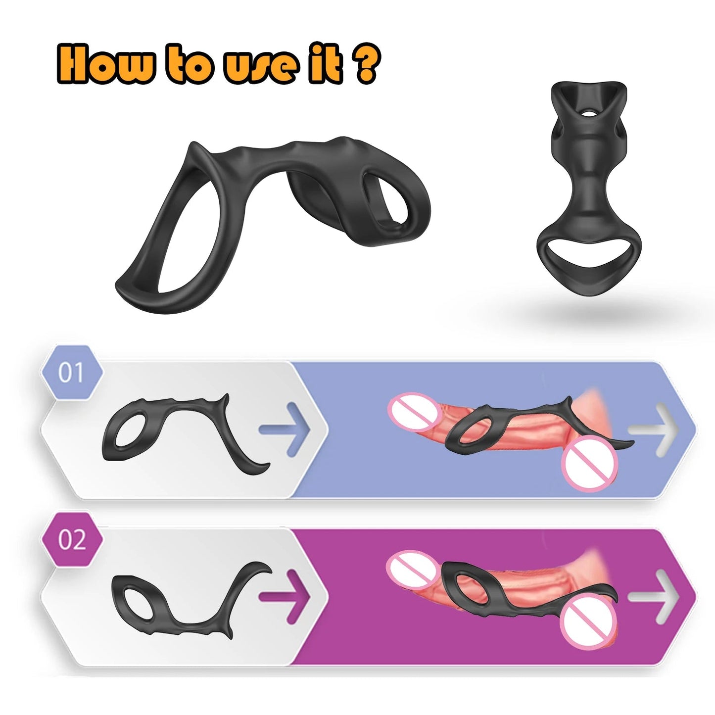 Cock Rings Silicone Ball Stretcher Delay Ejaculation TPE Penis Ring for Men Sex Toys Adjustable Semen Lock Ring SM Penis Sleeve EROCIT