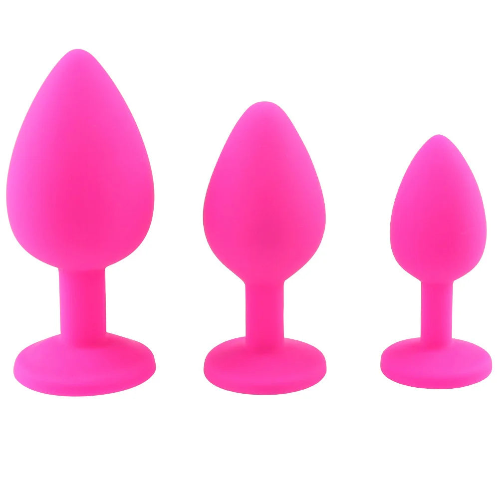 3 Size Silicone Butt Plug Anal Plug Unisex Sex Stopper Adult Toys for Men/Women Anal Trainer Prostate Massager Dildo for Couples EROCIT
