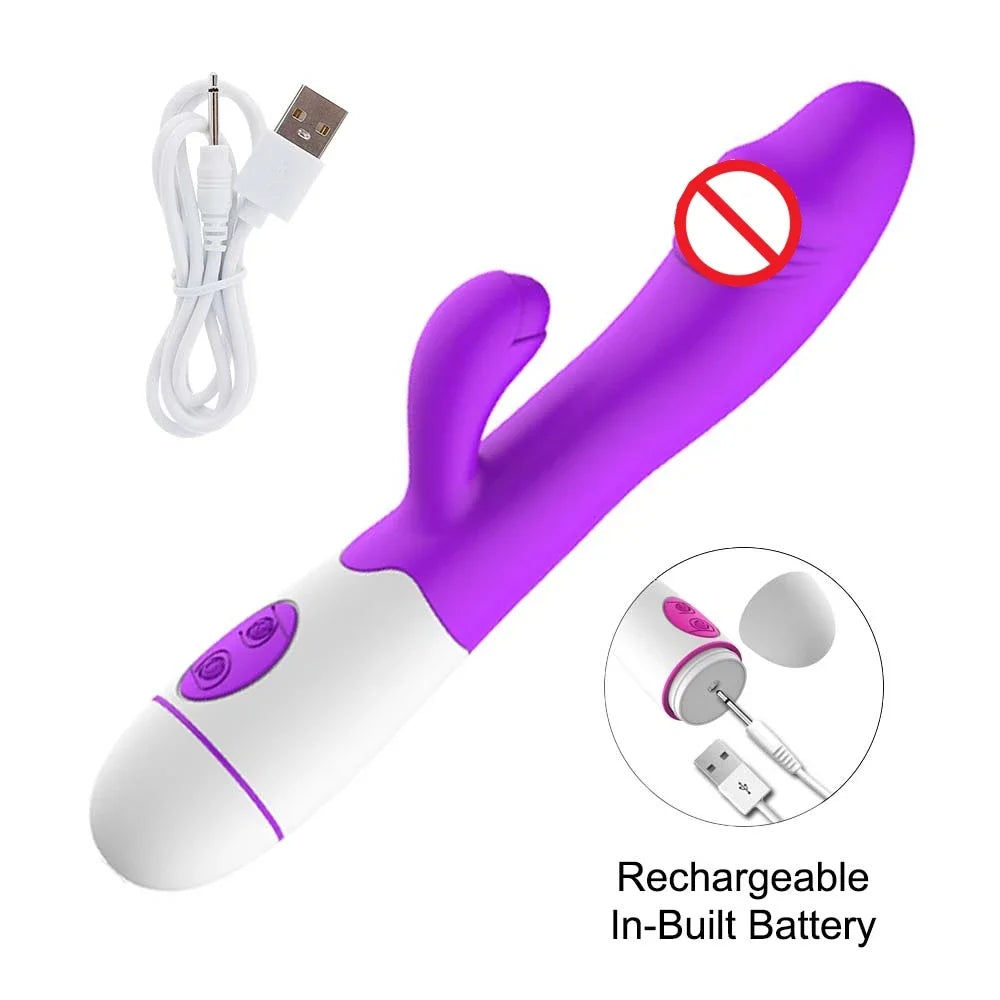 Rabbit Vibrator Dildo Powerful Dual Vibration G Spot Clitoris Stimulation Masturbators Vaginal Massager Adult For Women Sex Toys EROCIT