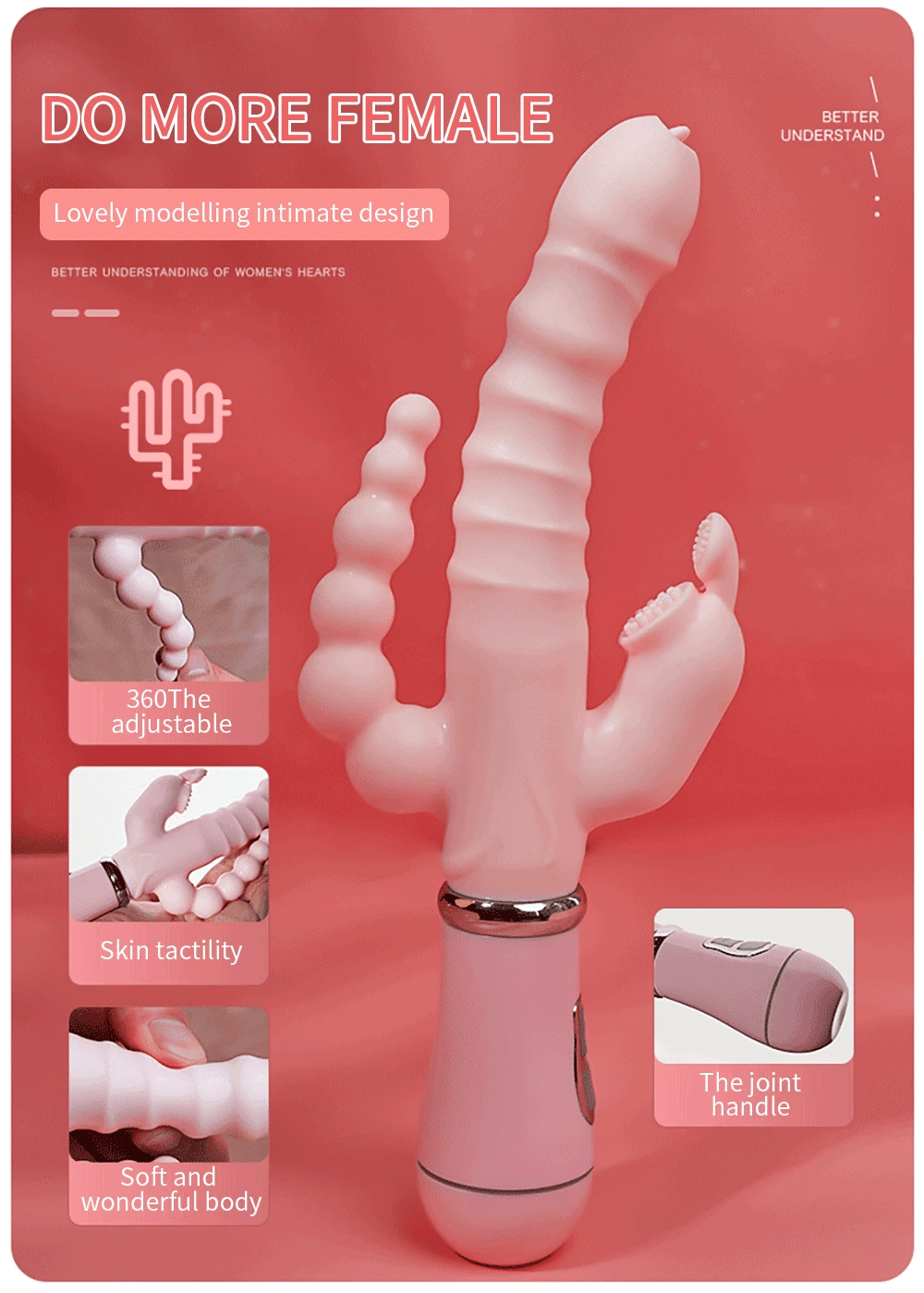 3 In 1 Dildo Rabbit Vibrator Waterproof USB Magnetic Rechargeable Anal Clit Vibrator Sex Toys for Women Couples Sex Shop EROCIT