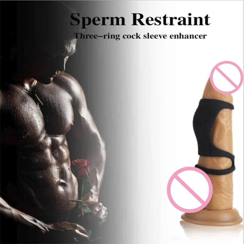 Silicone Penis Ring Lock Rings Sleeve Delay Ejaculation Men Cock Erection Enlargement Rings Reusable Cock Ring Semen Locked Ring EROCIT