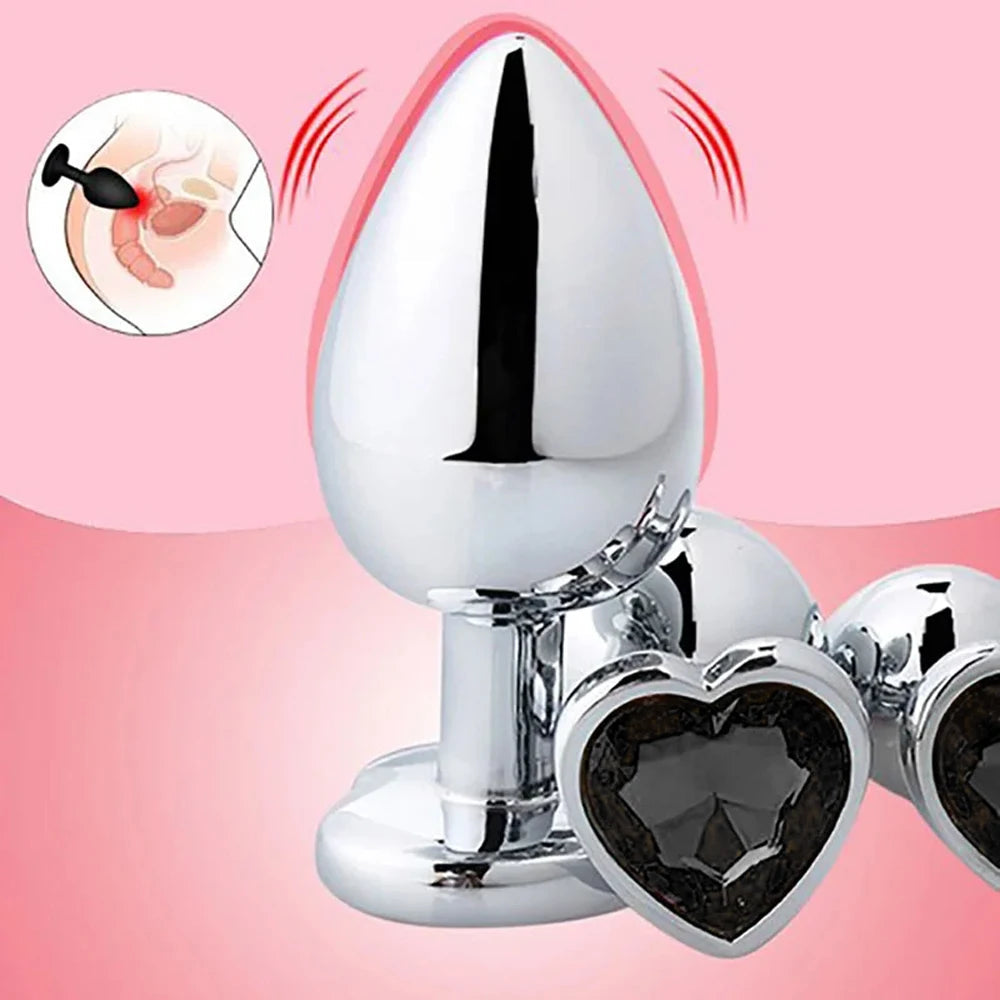 3PCS S/M/L Metal Anal Plug Butt Plug Sex Toy Butt Toy for Women Men Couples Gay Adult Game Masturbator Anal Diamond Sex Shop EROCIT