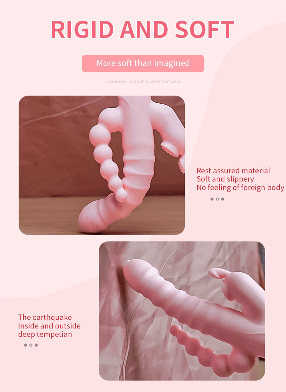 3 In 1 Dildo Rabbit Vibrator Waterproof USB Magnetic Rechargeable Anal Clit Vibrator Sex Toys for Women Couples Sex Shop EROCIT