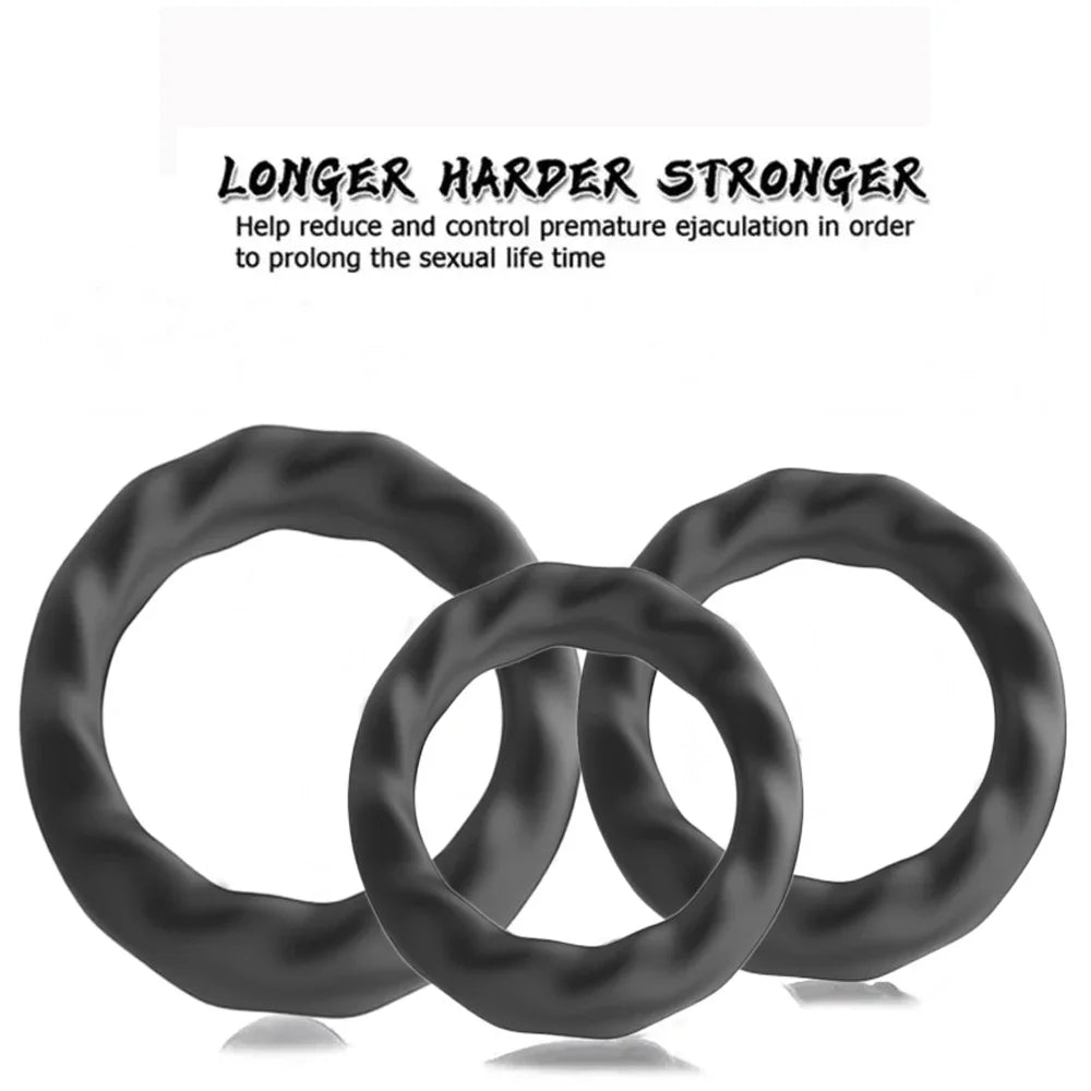 3PCS Cock Rings Penis Enlargement Durable Silicone Penis Ring Sex Toys for Adults Men Male Delay Ejaculation Scrotum Lock Ring EROCIT