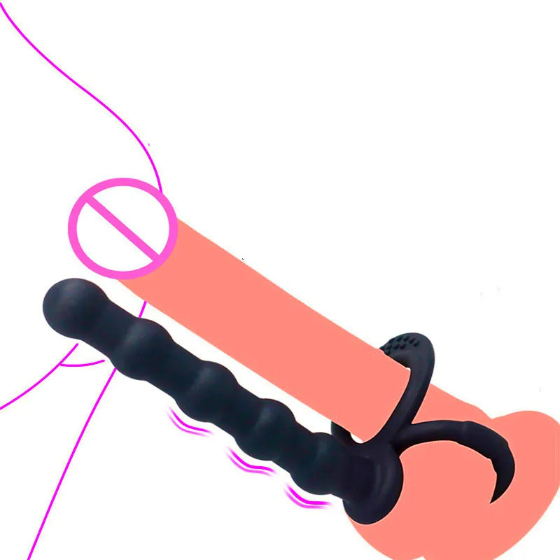 Double Penetration Anal Sex Toys For Men & Women - Dildo Penis Butt Plug, Anal Beads & Cock Ring for Delay Ejaculation EROCIT