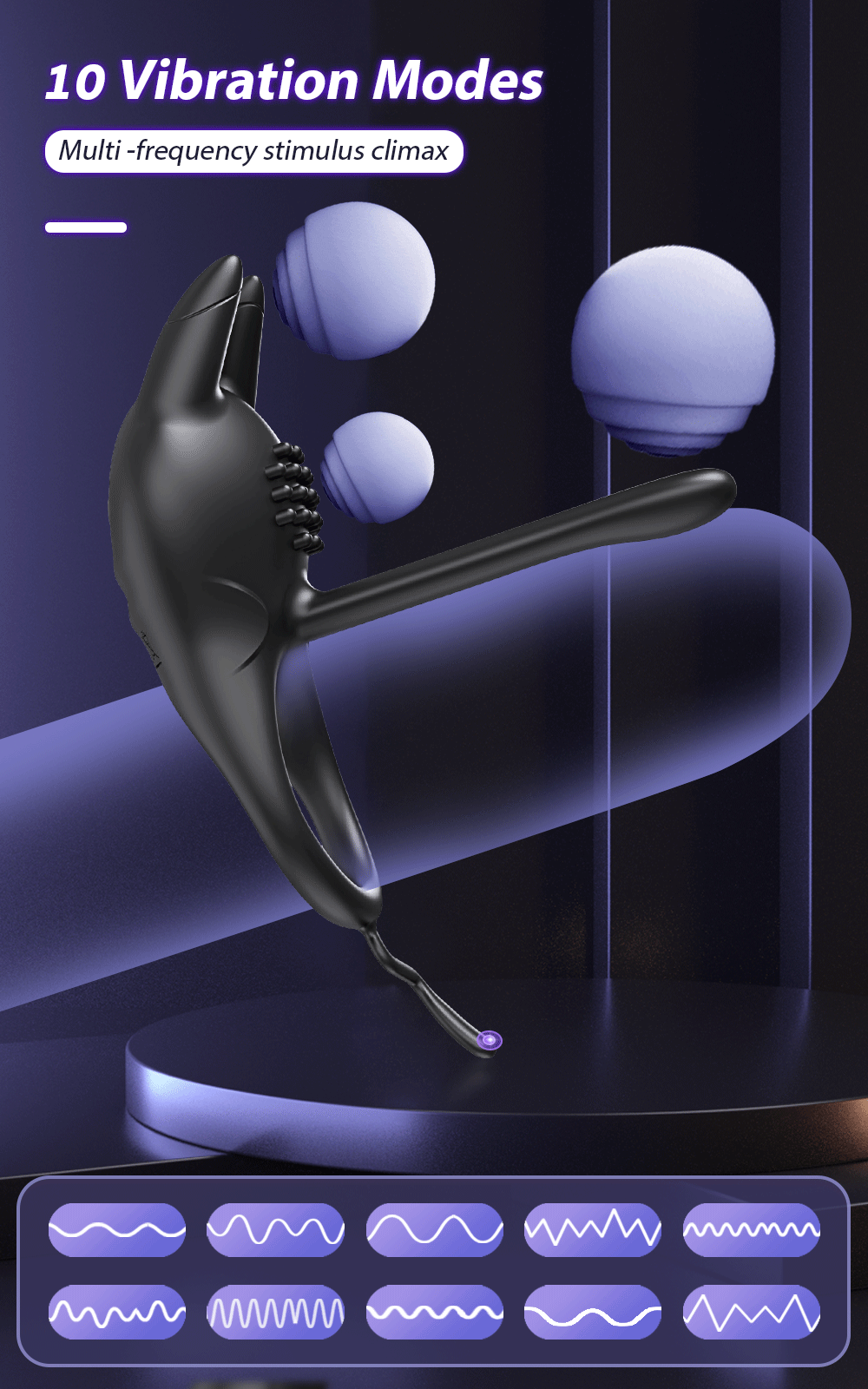 Vibrating Penis Ring for Men Delay Ejaculation Cock Ring Male Penis Massager Clitoral G Spot Stimulation Sex Toys for Couples EROCIT