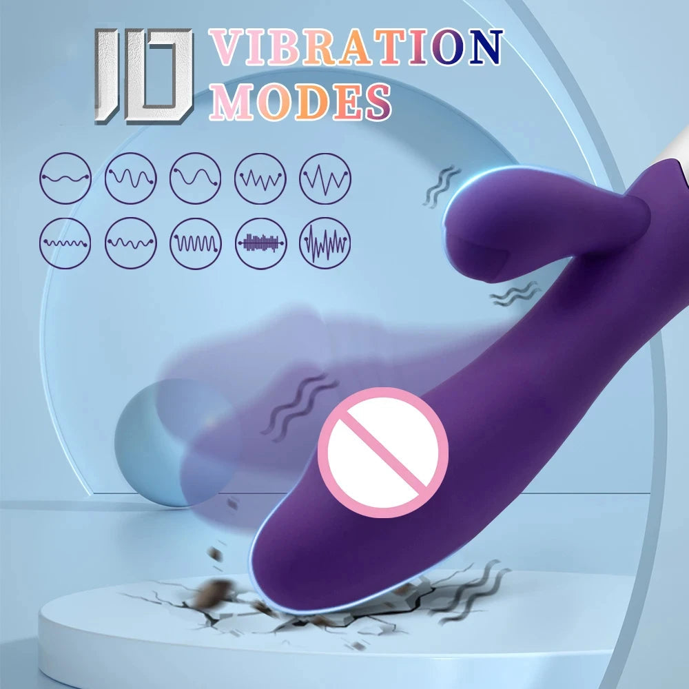Rabbit Vibrator Sex Toys G Spot For Women Dildo Vibrators Vagina Clitori Massager Dual Vibration AV Stick Safe Sex Adult Product EROCIT