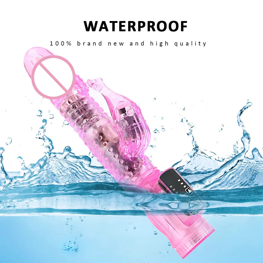22cm Rotating Beads Vibrators For Women Clitoris Stimulator Vaginal Anal Plug Dildos Female Masturbator Sex Toys Erotic Products EROCIT