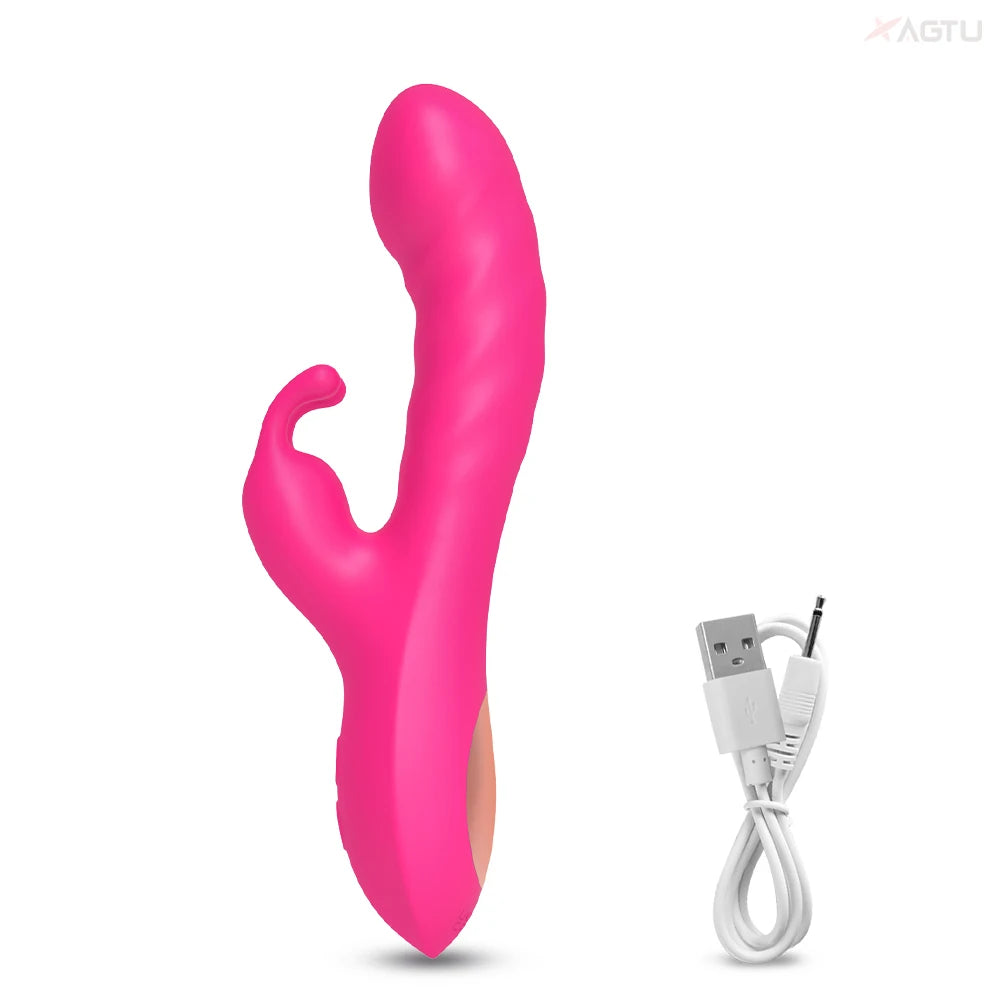Rabbit Vibrator for Women Clitoris Stimulator Silicone G-spot Powerful 2 in 1 Dildo Female Masturbation Sex Toys Adult Goods EROCIT