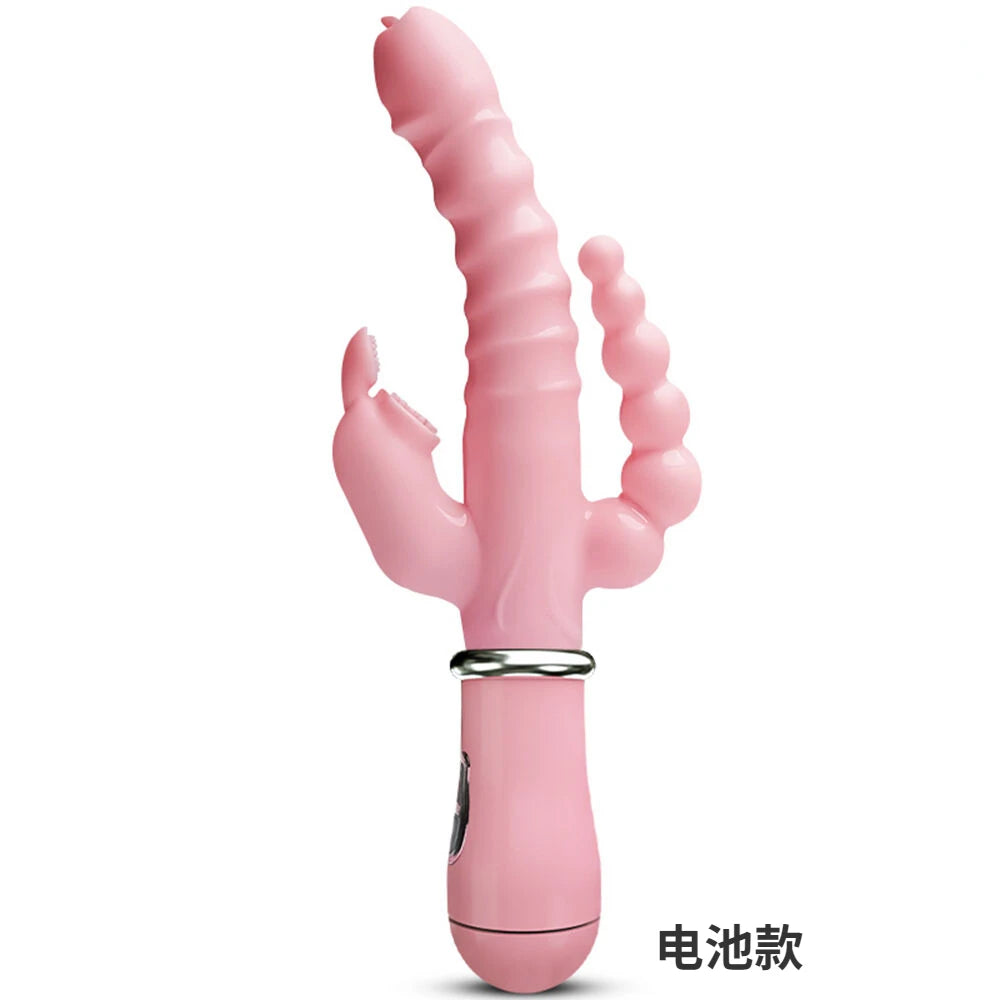 3 In 1 Dildo Rabbit Vibrator Waterproof USB Magnetic Rechargeable Anal Clit Vibrator Sex Toys for Women Couples Sex Shop EROCIT