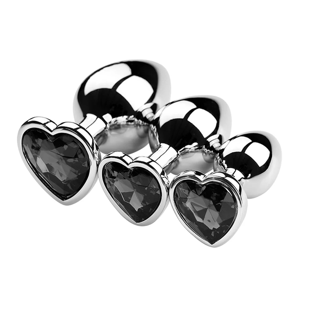 3PCS S/M/L Metal Anal Plug Butt Plug Sex Toy Butt Toy for Women Men Couples Gay Adult Game Masturbator Anal Diamond Sex Shop EROCIT