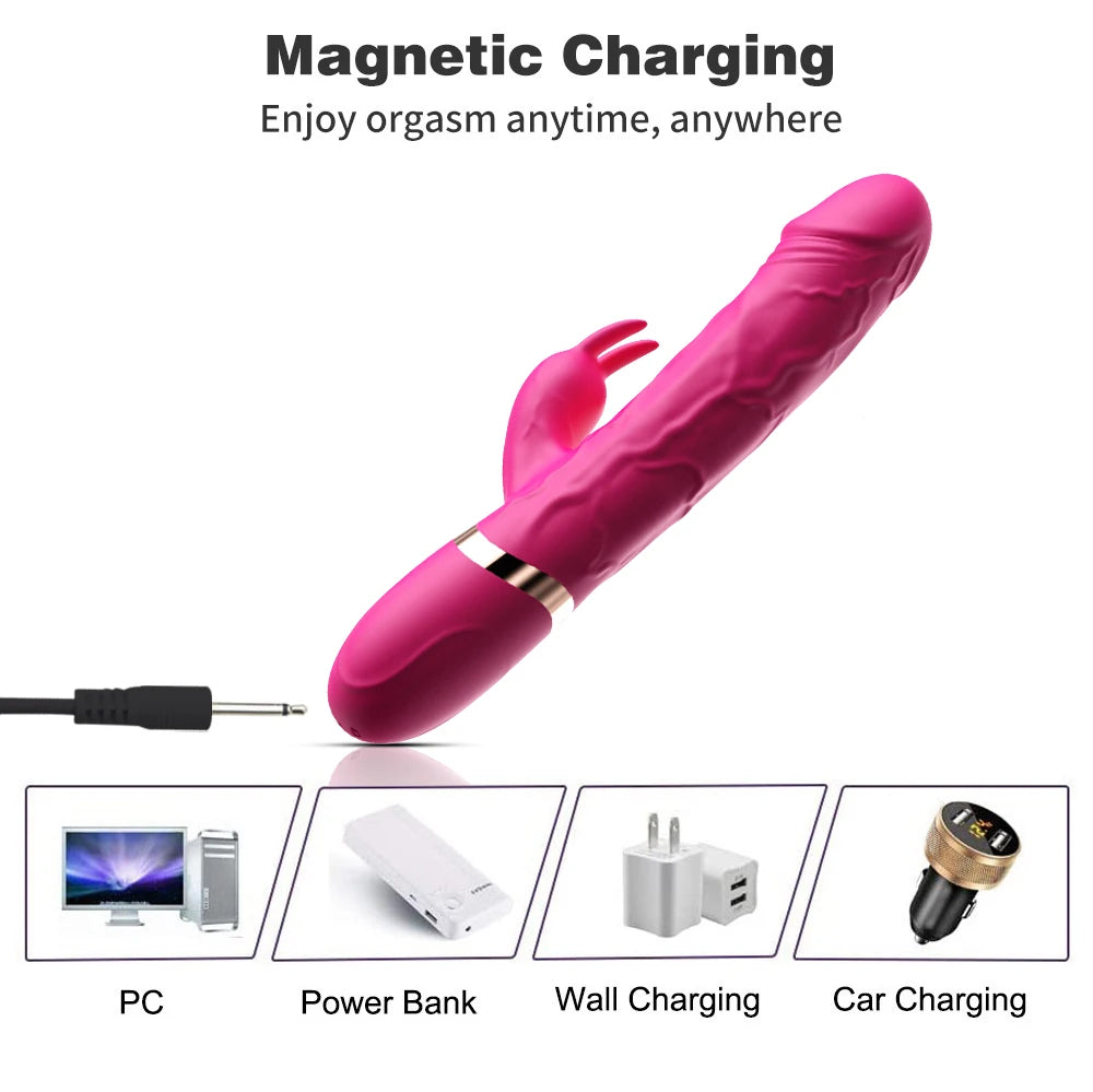 G-Spot Dildo Rabbit Vibrator 10 Speed Vibration Waterproof Vagina Clitoris Massager Sex Toys for Women EROCIT