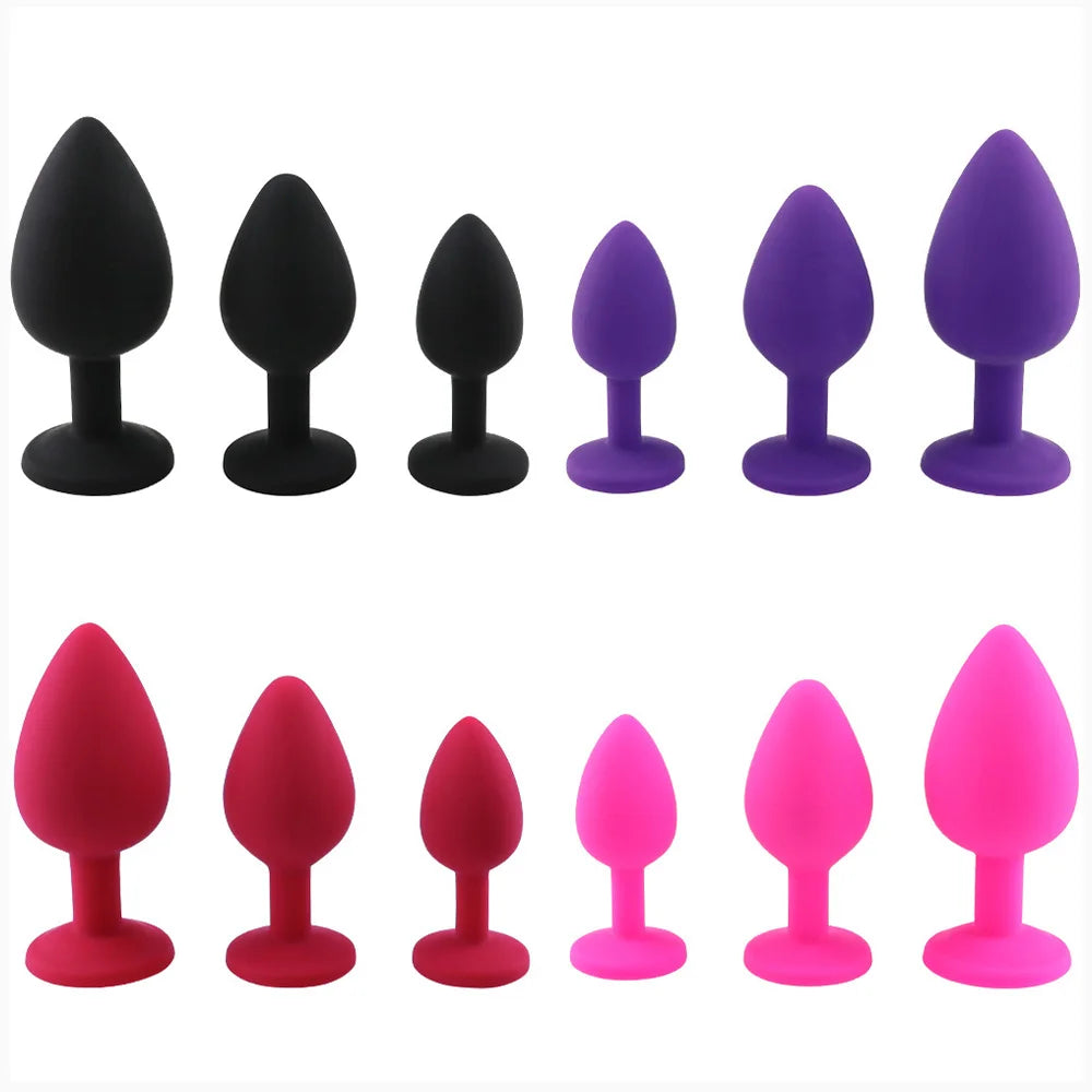 3 Size Silicone Butt Plug Anal Plug Unisex Sex Stopper Adult Toys for Men/Women Anal Trainer Prostate Massager Dildo for Couples EROCIT