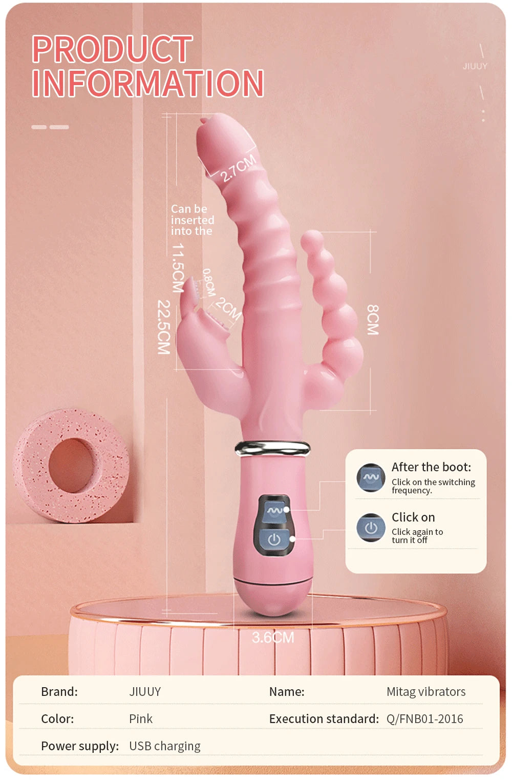 3 In 1 Dildo Rabbit Vibrator Waterproof USB Magnetic Rechargeable Anal Clit Vibrator Sex Toys for Women Couples Sex Shop EROCIT