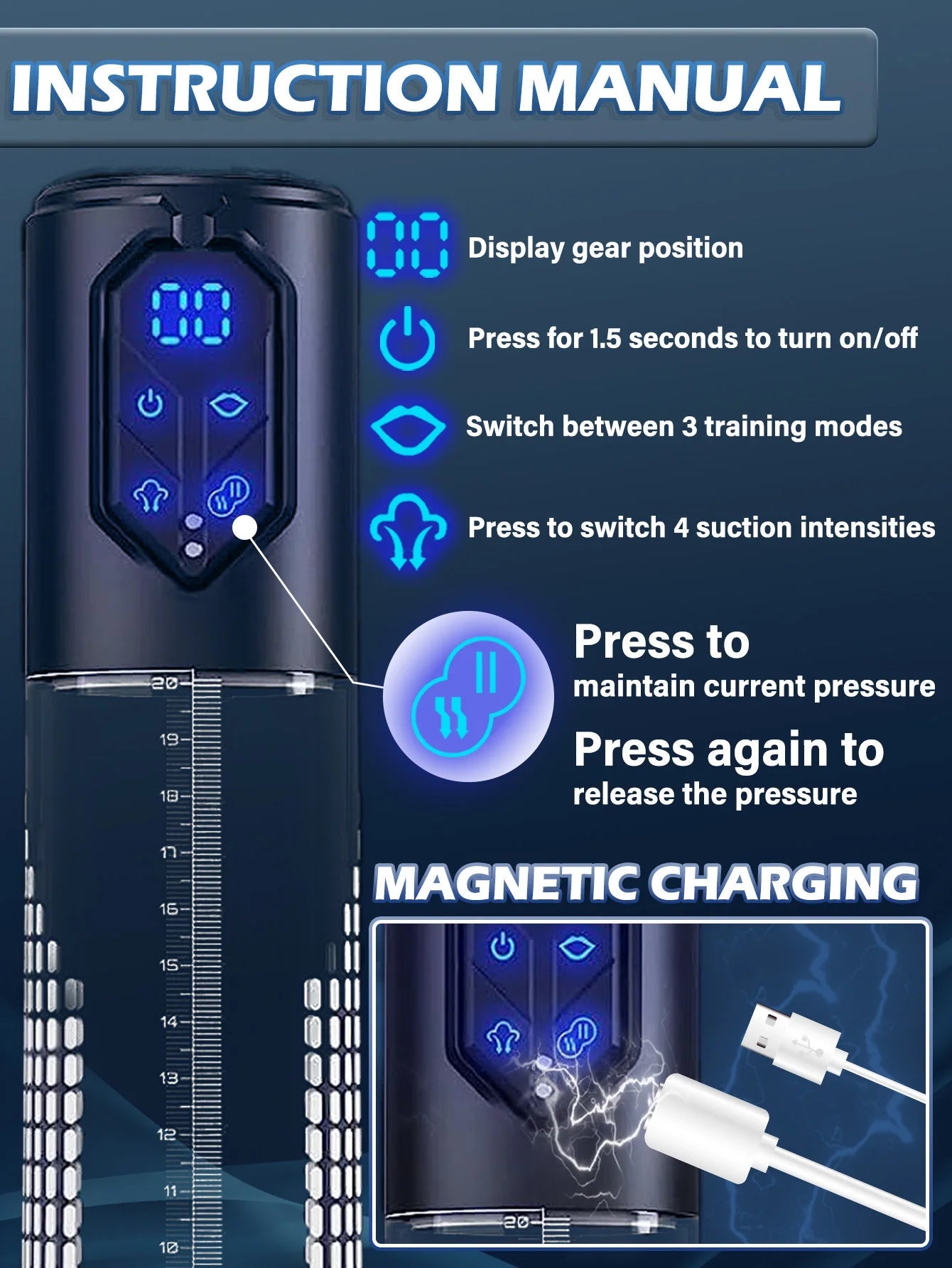Electric Penis Pump Sex Toys for Men Penis Extension Automatic IPX7 Penis Water Pump Penis Enlargement Dick Erection Penis Train EROCIT