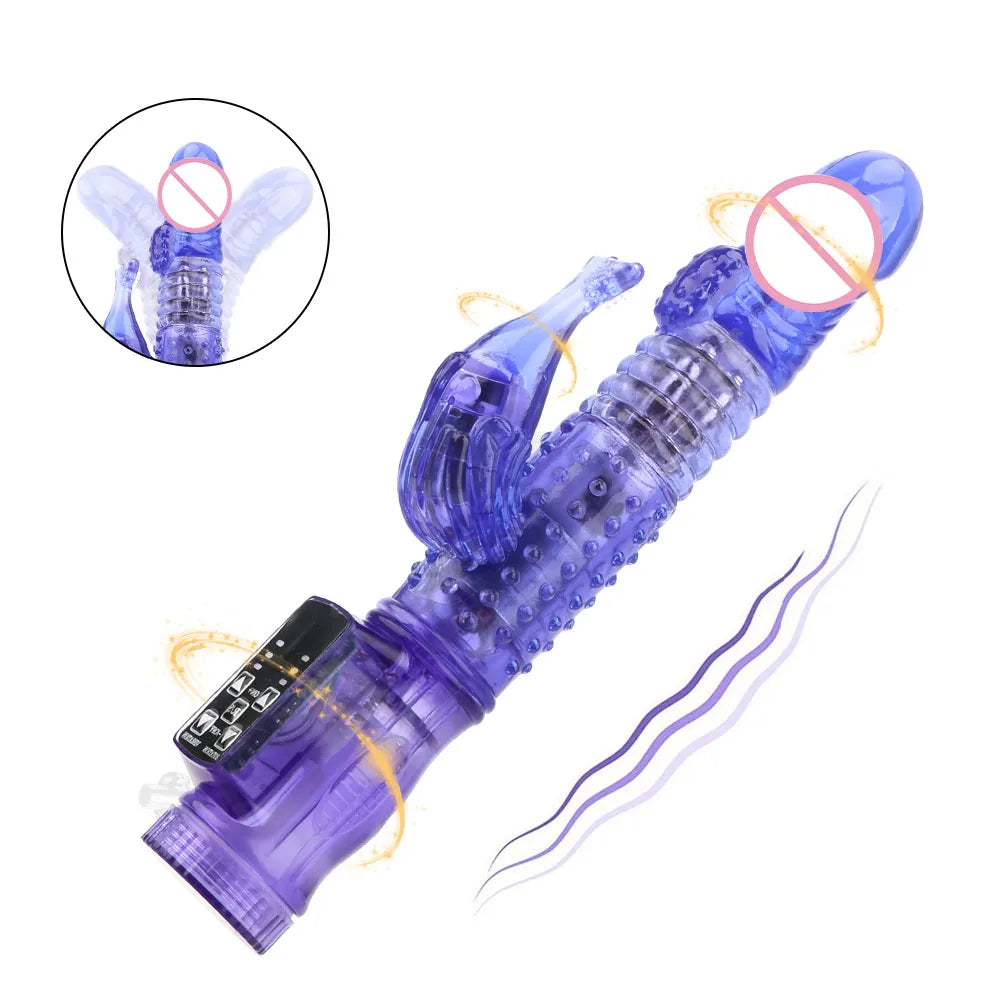 22cm Rotating Beads Vibrators For Women Clitoris Stimulator Vaginal Anal Plug Dildos Female Masturbator Sex Toys Erotic Products EROCIT
