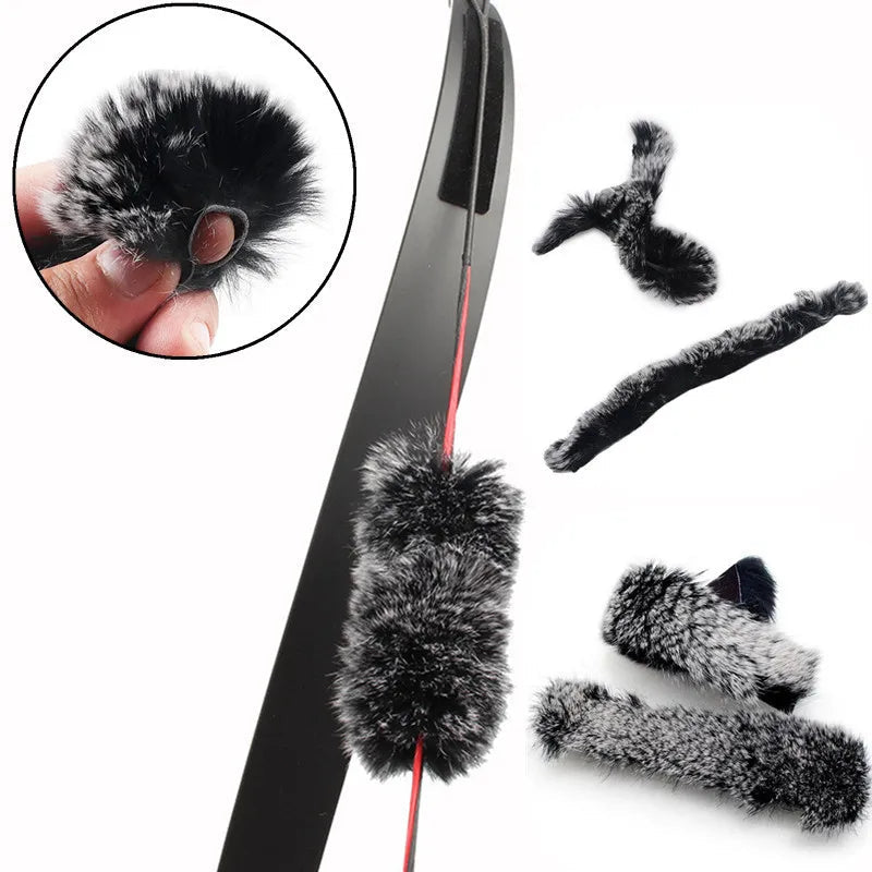 2Pcs Rabbit Hair Bow String Stabilizer Silencer Damper High Performance Archery Hunting Vibration Dampener Accessories 20x1.5cm EROCIT