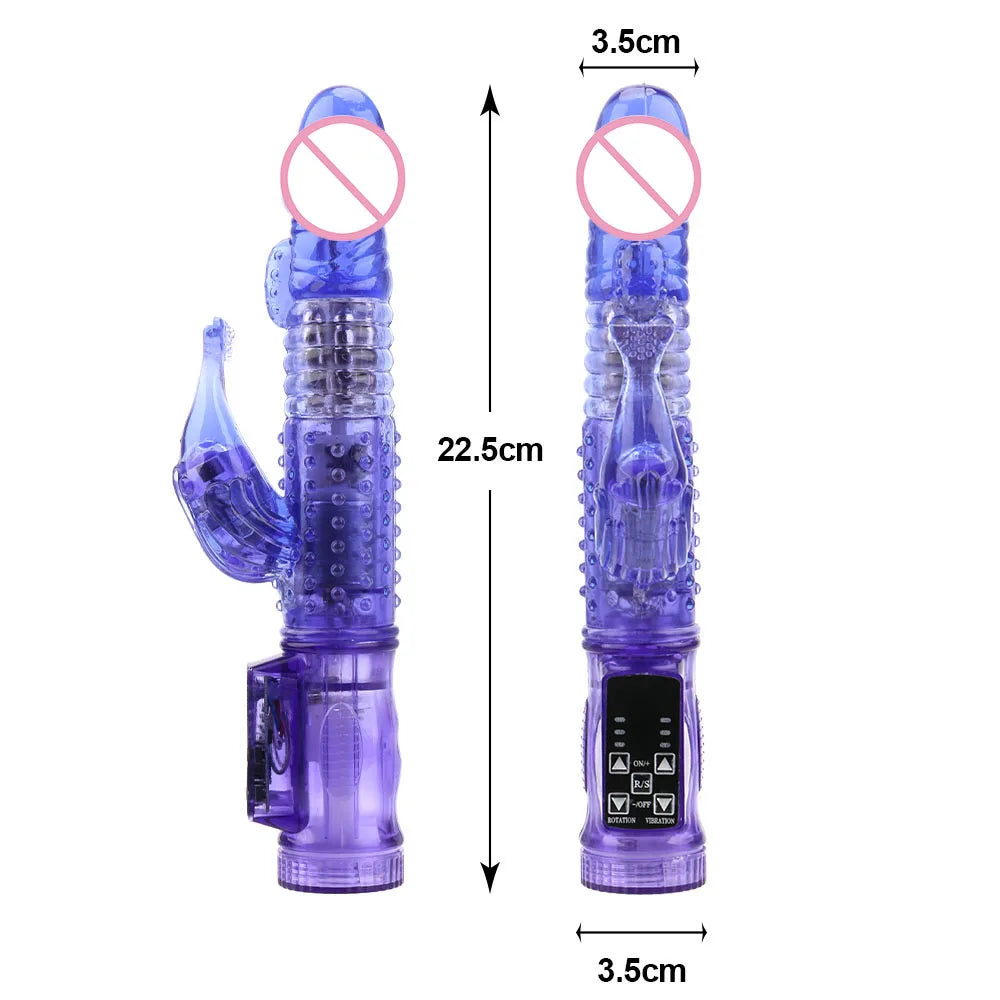 22cm Rotating Beads Vibrators For Women Clitoris Stimulator Vaginal Anal Plug Dildos Female Masturbator Sex Toys Erotic Products EROCIT