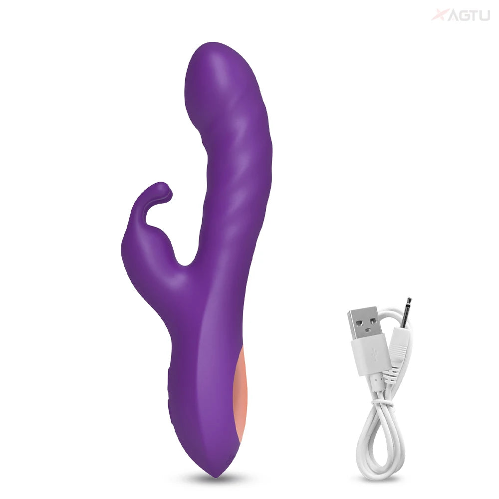 Rabbit Vibrator for Women Clitoris Stimulator Silicone G-spot Powerful 2 in 1 Dildo Female Masturbation Sex Toys Adult Goods EROCIT