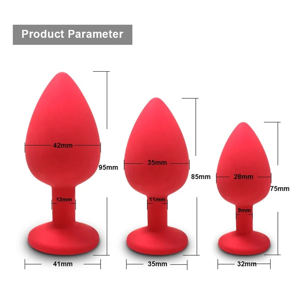 3 Size Silicone Butt Plug Anal Plug Unisex Sex Stopper Adult Toys for Men/Women Anal Trainer Prostate Massager Dildo for Couples EROCIT