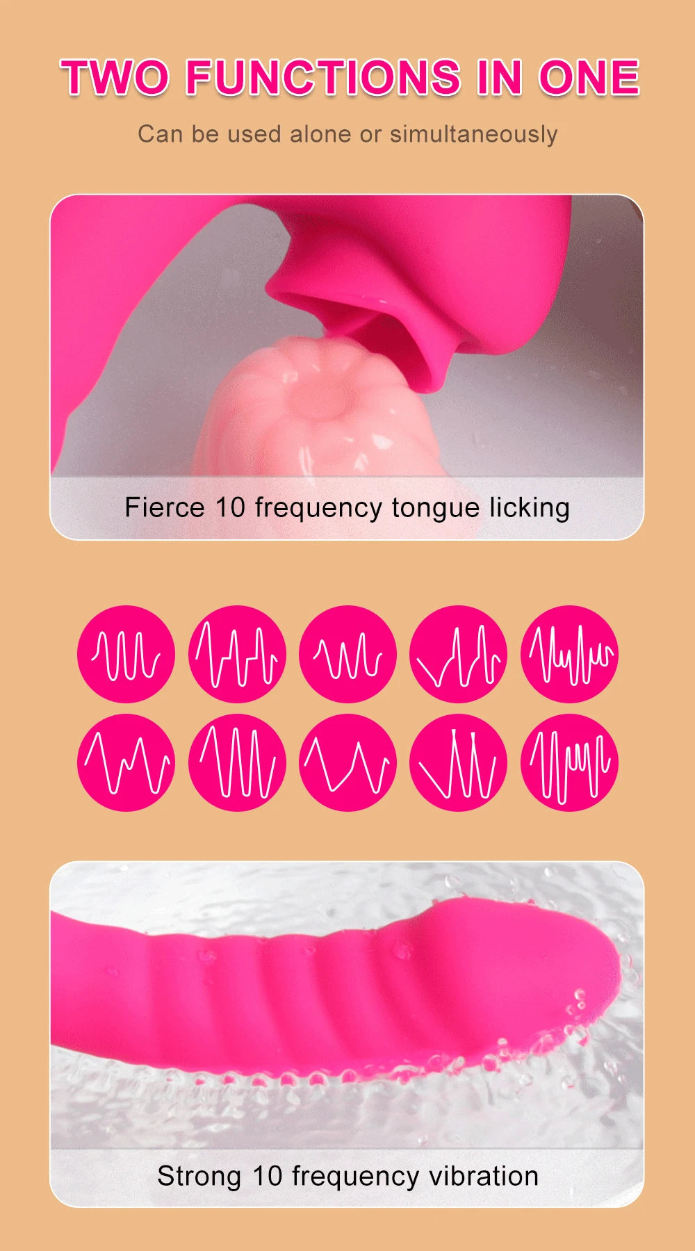Tongue Licking Vibrator 2 In 1 Adult Women Sex Toys Dildos Vibrators Clitoris Stimulator With 20 Speeds Vibrators Sex Product EROCIT