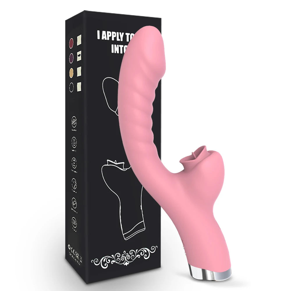 Tongue Licking Vibrator 2 In 1 Adult Women Sex Toys Dildos Vibrators Clitoris Stimulator With 20 Speeds Vibrators Sex Product EROCIT