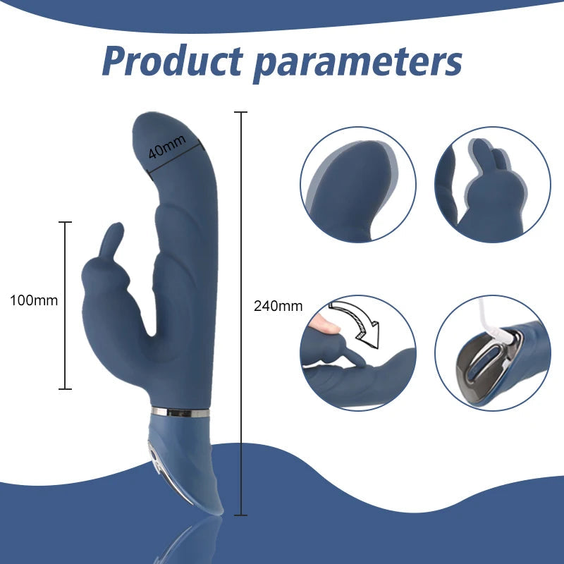 Rabbit Vibrator 10 Vibratory Mode Sexy Toys G-spot Female Dildo Vaginal Clitoris Double Vibrator AV Stick Sexual Adult Products EROCIT