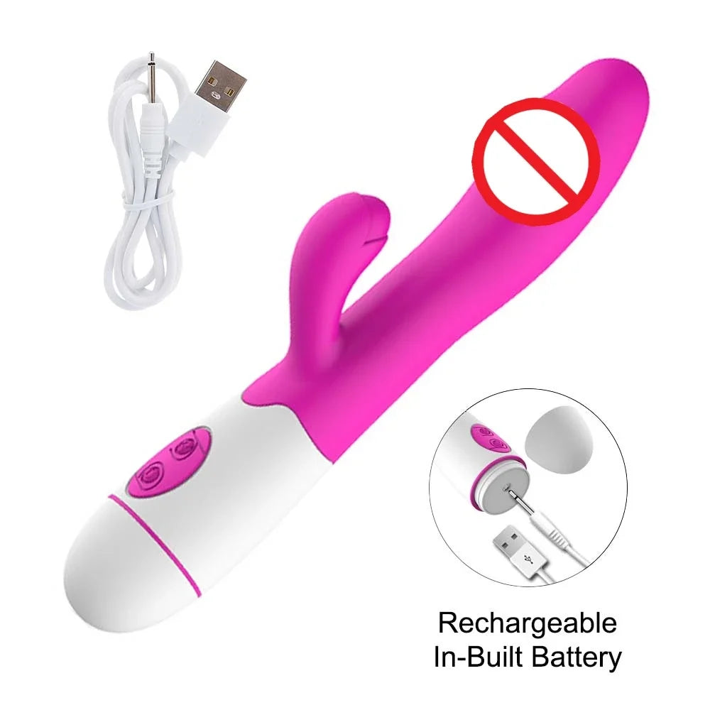Rabbit Vibrator Dildo Powerful Dual Vibration G Spot Clitoris Stimulation Masturbators Vaginal Massager Adult For Women Sex Toys EROCIT