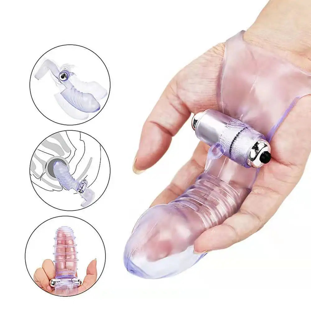 Finger Sleeve Vibrator G Spot Clit Massage Orgasm Massager penis Condom Stick Dildo Rabbit Vibrating Stick Sex Toy for Women EROCIT