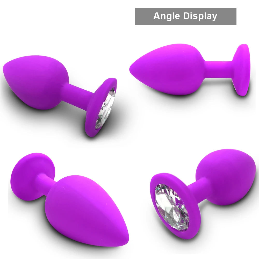 3 Size Silicone Butt Plug Anal Plug Unisex Sex Stopper Adult Toys for Men/Women Anal Trainer Prostate Massager Dildo for Couples EROCIT
