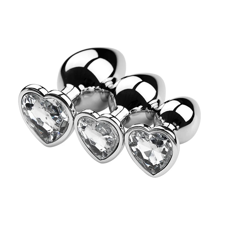 3PCS S/M/L Metal Anal Plug Butt Plug Sex Toy Butt Toy for Women Men Couples Gay Adult Game Masturbator Anal Diamond Sex Shop EROCIT