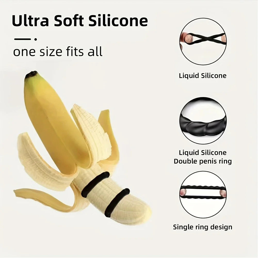 3PCS Cock Rings Penis Enlargement Durable Silicone Penis Ring Sex Toys for Adults Men Male Delay Ejaculation Scrotum Lock Ring EROCIT