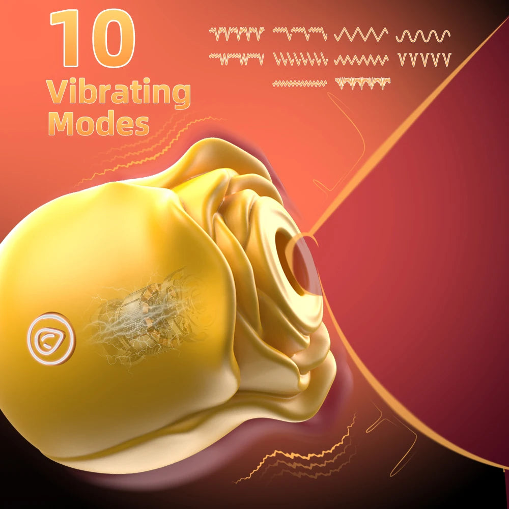 1PC Rose Flower 2 In 1 Vibrator Sucking Beating Nipple Clitoral Stimulator Powerful G-spot Vaginal Vibrator Sex Toys for Women EROCIT