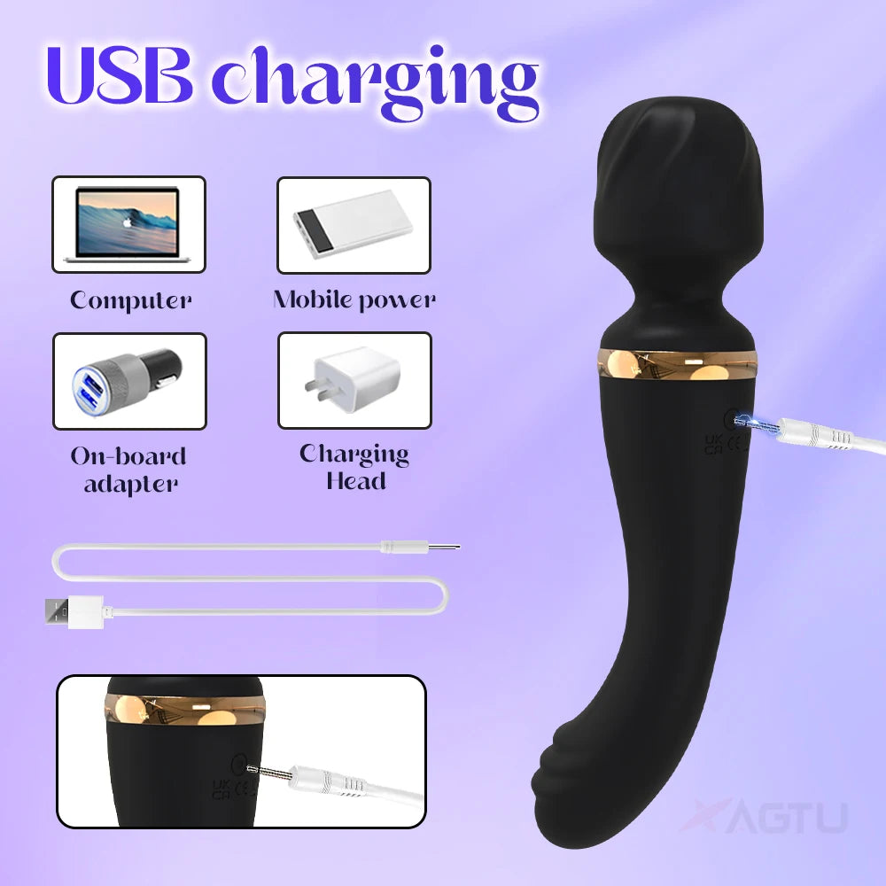 AV Vibrator for Women Vagina Massager USB Rechargeable 2 Motors G Spot Clit Clitoris Stimulator Female Sex Toys Adults Goods EROCIT