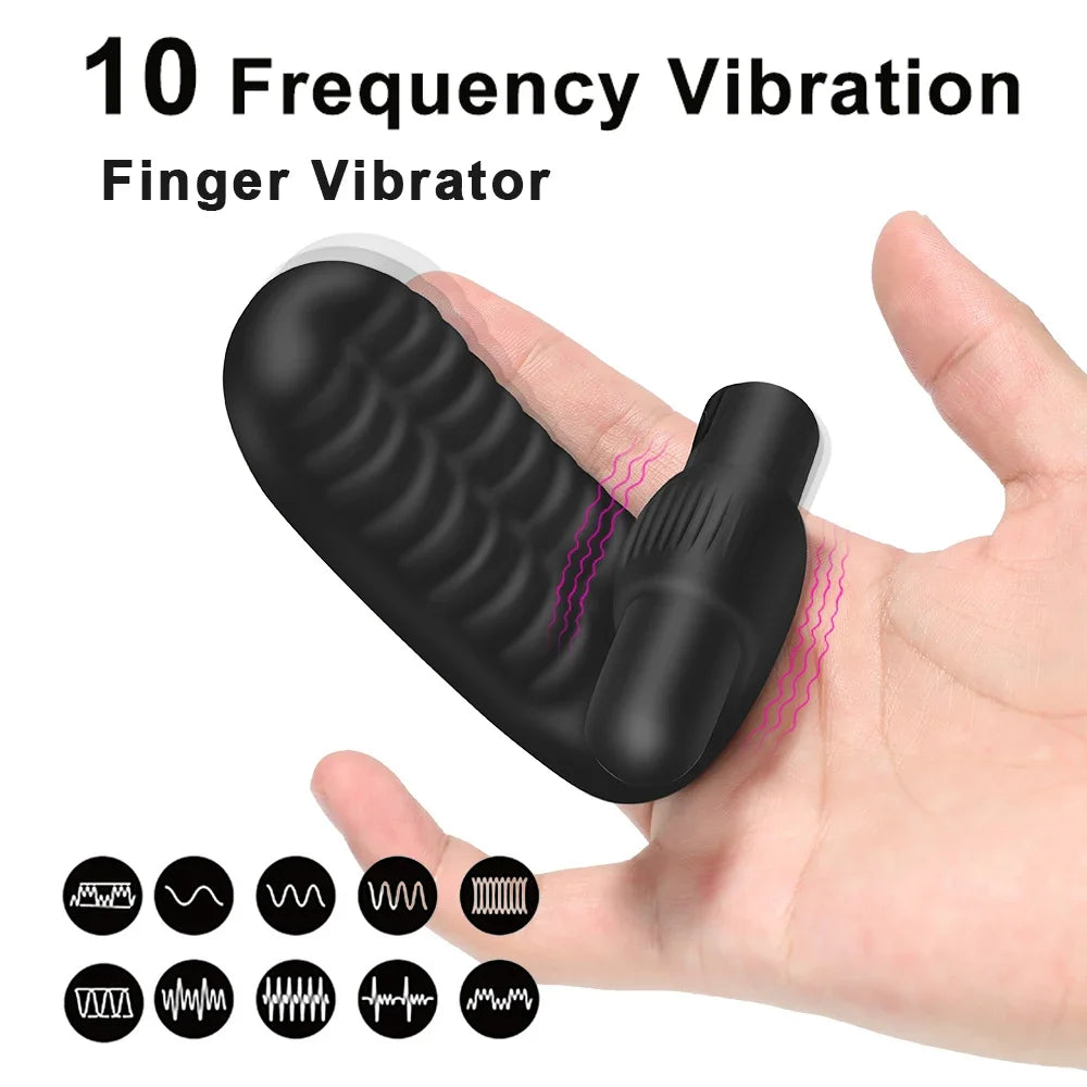Finger Sleeve Vibrator G Spot Clit Massage Orgasm Massager penis Condom Stick Dildo Rabbit Vibrating Stick Sex Toy for Women EROCIT