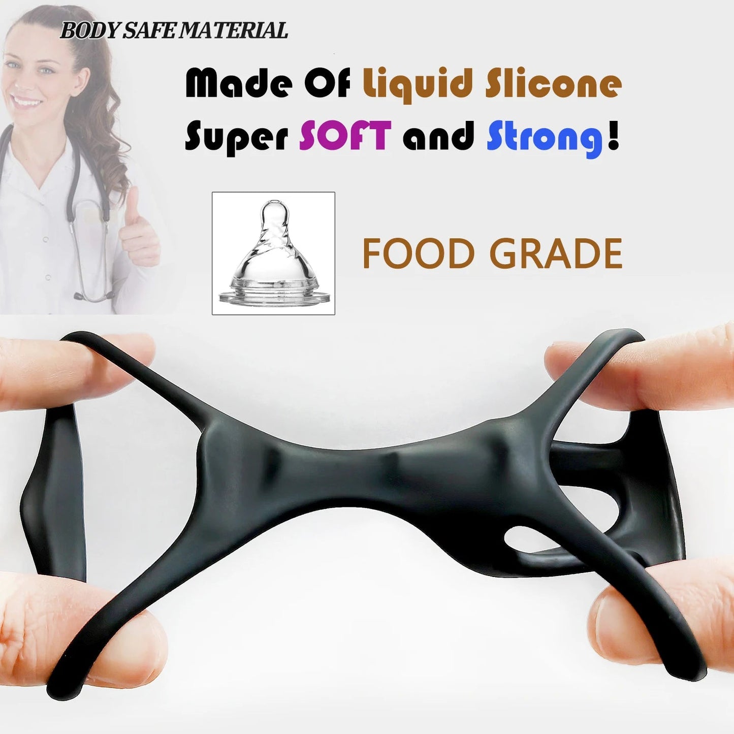 Cock Rings Silicone Ball Stretcher Delay Ejaculation TPE Penis Ring for Men Sex Toys Adjustable Semen Lock Ring SM Penis Sleeve EROCIT