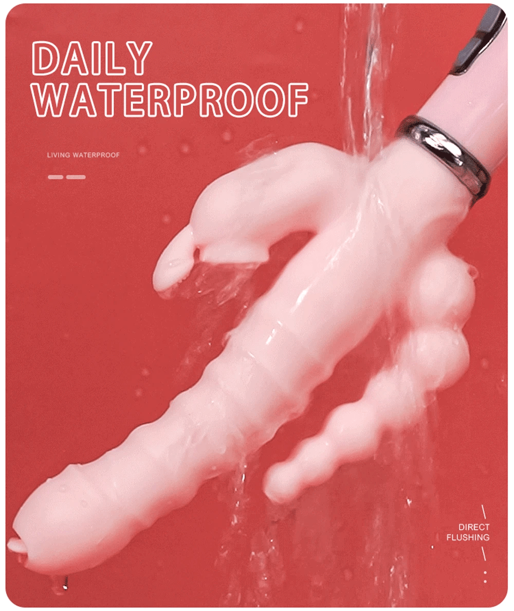 3 In 1 Dildo Rabbit Vibrator Waterproof USB Magnetic Rechargeable Anal Clit Vibrator Sex Toys for Women Couples Sex Shop EROCIT