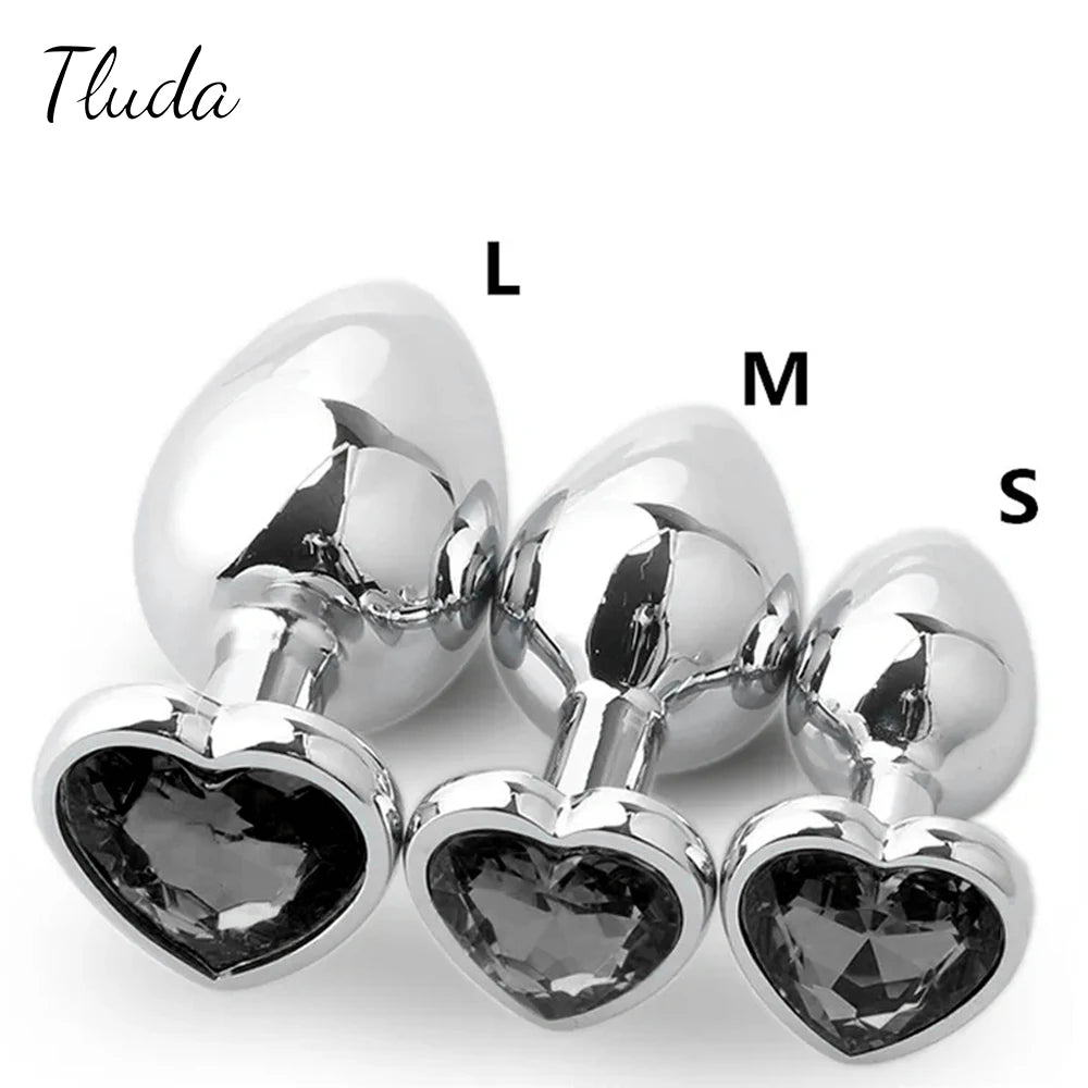 3PCS S/M/L Metal Anal Plug Butt Plug Sex Toy Butt Toy for Women Men Couples Gay Adult Game Masturbator Anal Diamond Sex Shop EROCIT