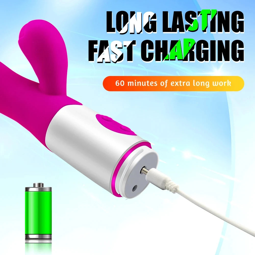 Rabbit Vibrator Dildo Powerful Dual Vibration G Spot Clitoris Stimulation Masturbators Vaginal Massager Adult For Women Sex Toys EROCIT