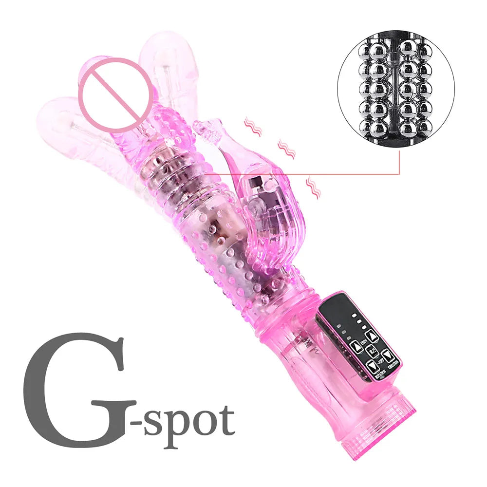 22cm Rotating Beads Vibrators For Women Clitoris Stimulator Vaginal Anal Plug Dildos Female Masturbator Sex Toys Erotic Products EROCIT