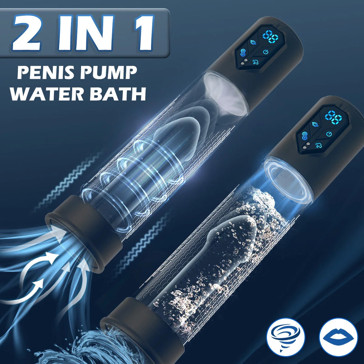 Electric Penis Pump Sex Toys for Men Penis Extension Automatic IPX7 Penis Water Pump Penis Enlargement Dick Erection Penis Train EROCIT