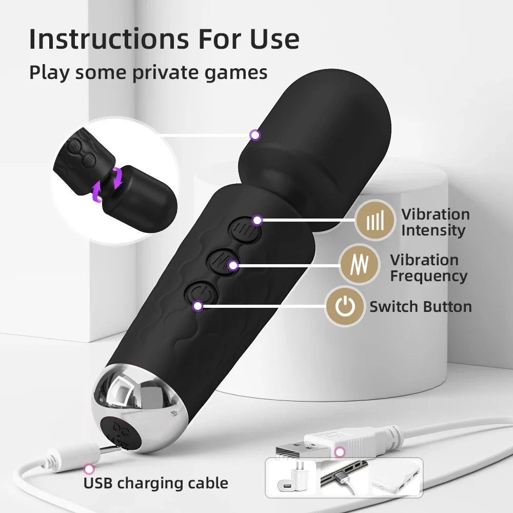 20 Speeds Powerful AV Vibrator for Women Nipple G spot Clitoris Stimulator Magic-Wand Dildo Female Masturbation Adult Sex Toys EROCIT