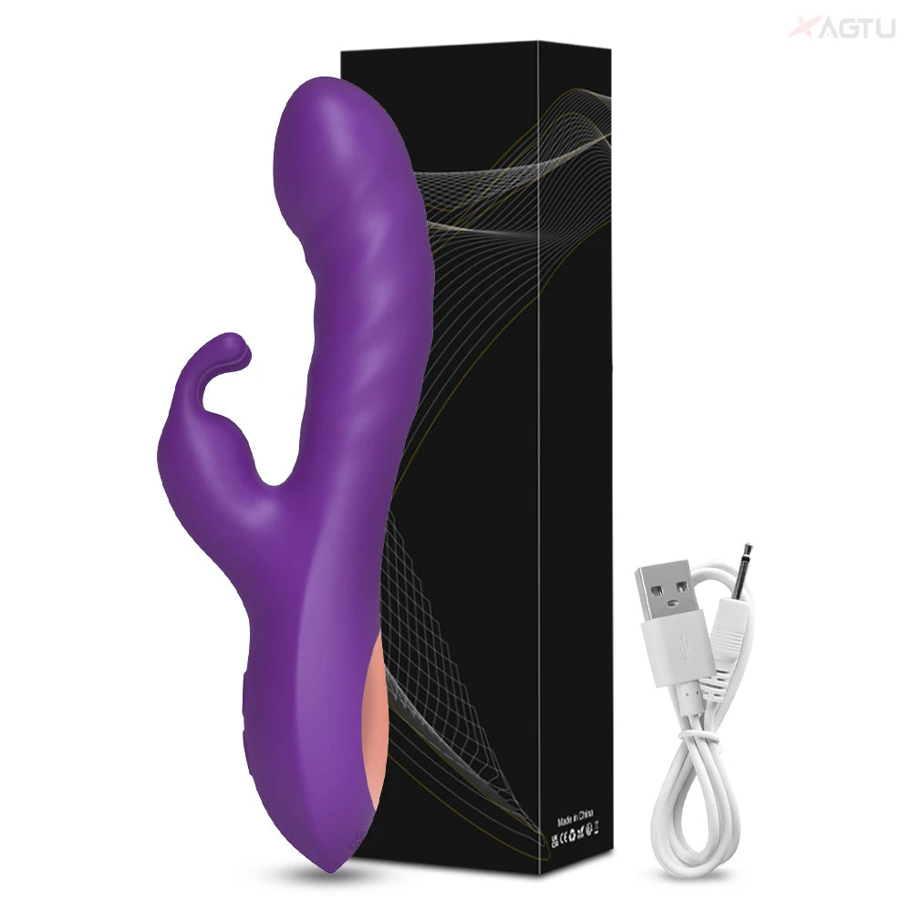 Rabbit Vibrator for Women Clitoris Stimulator Silicone G-spot Powerful 2 in 1 Dildo Female Masturbation Sex Toys Adult Goods EROCIT