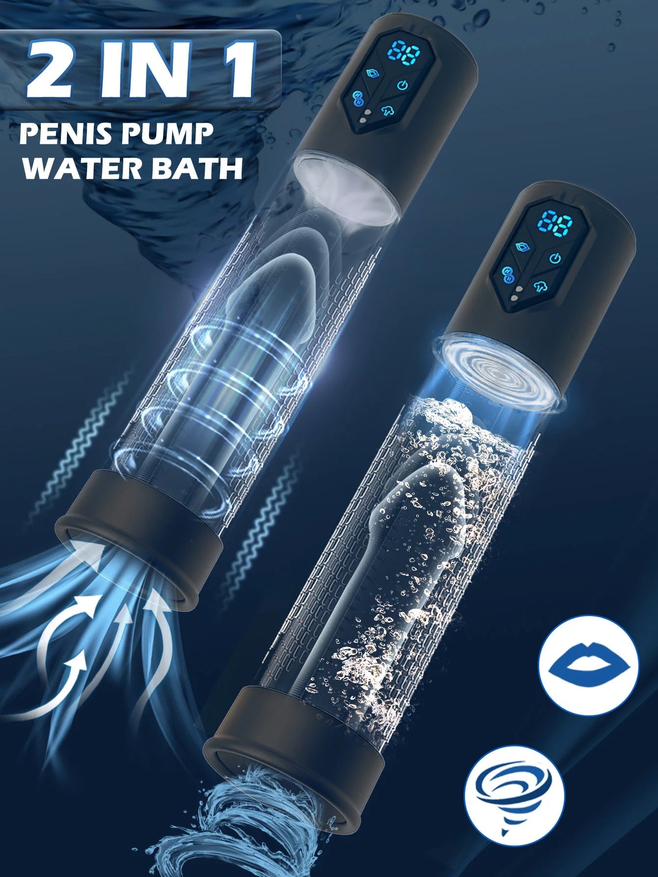 Electric Penis Pump Sex Toys for Men Penis Extension Automatic IPX7 Penis Water Pump Penis Enlargement Dick Erection Penis Train EROCIT