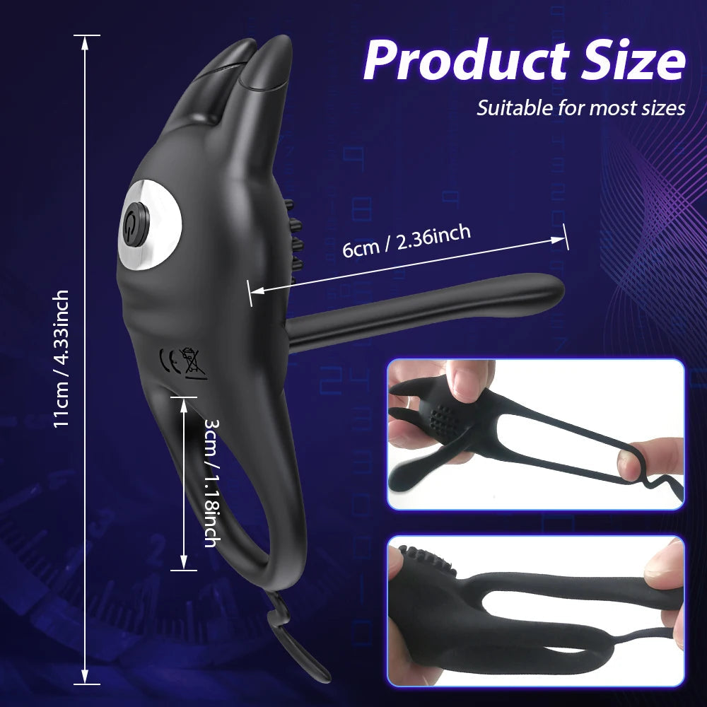 Vibrating Penis Ring for Men Delay Ejaculation Cock Ring Male Penis Massager Clitoral G Spot Stimulation Sex Toys for Couples EROCIT